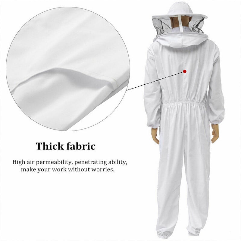 Αεριζόμενο με πέπλο κουκούλα Home Anti Bee Outfit Μελισσοκομική Στολή Καπέλο Ολόσωμο Beekeeper Προστατευτικά Ρούχα για αρχάριους