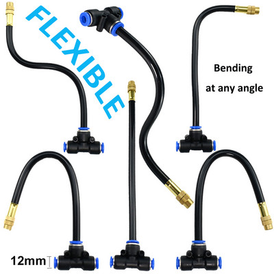 6 vnt. laisvai lenkiamas geltonas vario dulksnos antgalis universalus purškimo antgalis 8 mm tiesus stūmimo užraktas sujungimo sodo drėkinimo purkštuvas