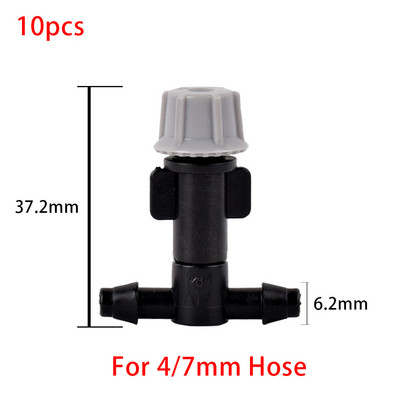 2-10 gab. Dārza pilienveida apūdeņošanas miglošanas sprauslas Pilinātāja smidzinātājs 360° izsmidzināšanas smidzinātājs ar 4/7 8/11 16 mm Tee stieņa savienotāju