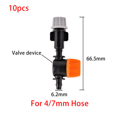 2-10 gab. Dārza pilienveida apūdeņošanas miglošanas sprauslas Pilinātāja smidzinātājs 360° izsmidzināšanas smidzinātājs ar 4/7 8/11 16 mm Tee stieņa savienotāju