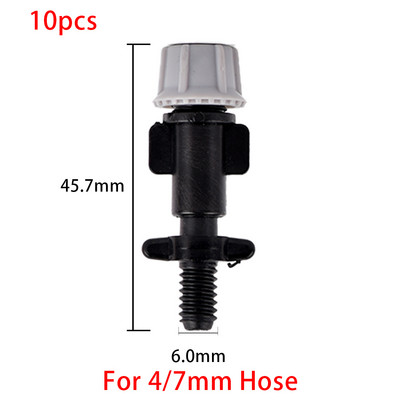 2-10 gab. Dārza pilienveida apūdeņošanas miglošanas sprauslas Pilinātāja smidzinātājs 360° izsmidzināšanas smidzinātājs ar 4/7 8/11 16 mm Tee stieņa savienotāju