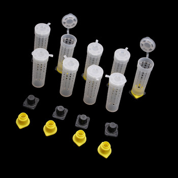 20PCS Beekeeping Bee Plastic Queen Rearing Cage Cup Box Cover Catcher Protective Base Bees Tools Supplies Equipment