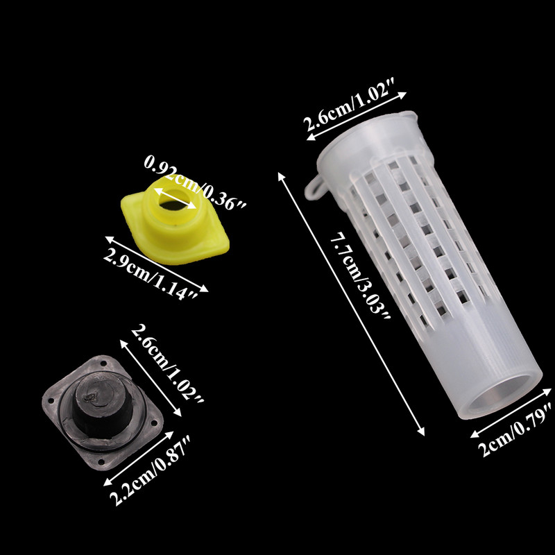 20 vnt Bitininkystės bičių plastmasinis karalienės auginimo narvelio puodelis dėžutės apsauginis dangtelis gaudytojas, apsauginis pagrindas, bitės įrankiai, reikmenys, įranga