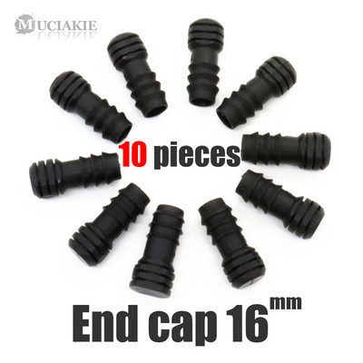 MUCIAKIE 10PCS 16mm Τελικό Καπάκι για 16mm Micro Irrigation Tubing Micro Drip Irrigator Fitting Garden Watering Connector Waterstop
