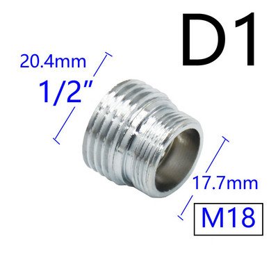 Srebrni 1/2" do M16 M18 M24 M28 konektor s muškim ženskim navojem Mjedeni adapter za uštedu vode za slavine za kupaonske kuhinjske slavine