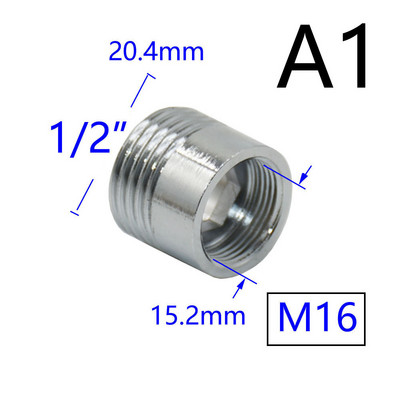 Srebrni 1/2" do M16 M18 M24 M28 konektor s muškim ženskim navojem Mjedeni adapter za uštedu vode za slavine za kupaonske kuhinjske slavine