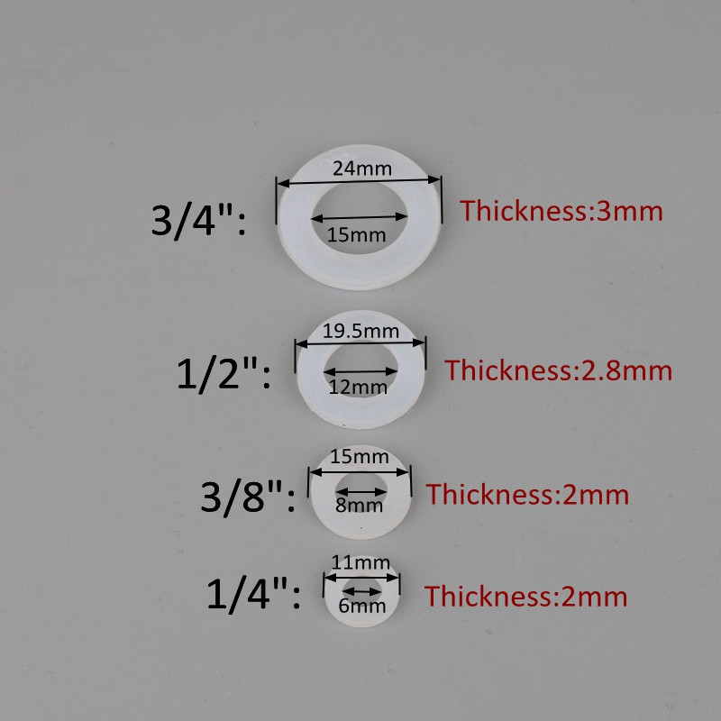 25 τεμ. 1/4" 3/8" 1/2" 3/4" 1" Φλάντζες σιλικόνης Στεγανοποιητικός σύνδεσμος νερού Δακτύλιοι στεγανοποίησης σωλήνας κήπου Βρύση O-Ring Στεγανωτικοί δακτύλιοι