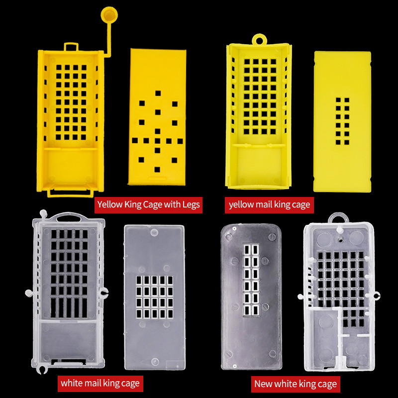 4Pcs Bees Queen Post Room Cage White пчеларски транспортни клетки Yellow Plastic King Prisoner Queen Bee Cage Устройство за пчеларство