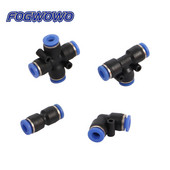PVC Γρήγορης σύνδεσης 6mm Σύνδεσμος ολίσθησης κλειδαριάς Tee ίσιος αγκώνας τύπου ομίχλης Σύστημα σύζευξης Πνευματικό εργαλείο σύνδεσης 5 τμχ