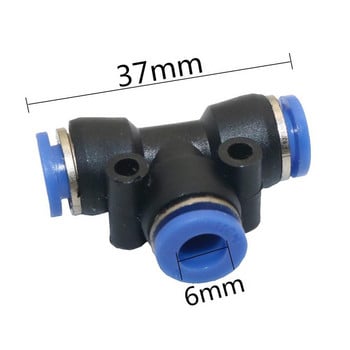 PVC Quick Connection 6mm Slip Lock Connector Tee Право коляно Кръстосана система за замъгляване Съединителна връзка Пневматичен инструмент 5 бр.