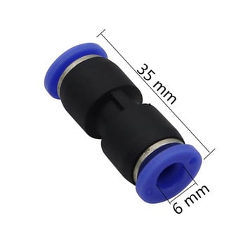 PVC Quick Connection 6mm Slip Lock Connector Tee Право коляно Кръстосана система за замъгляване Съединителна връзка Пневматичен инструмент 5 бр.