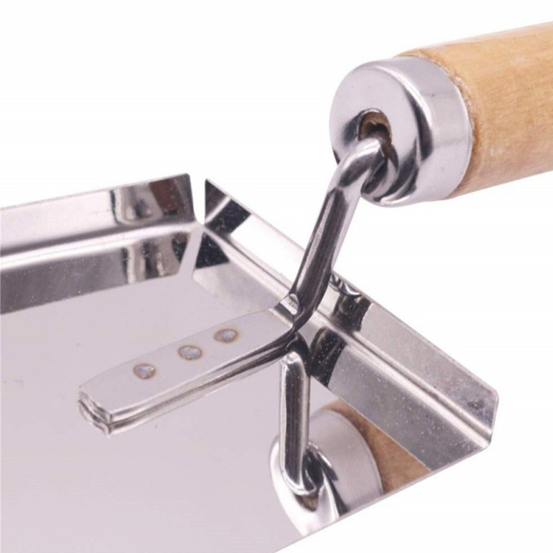 1vnt nerūdijančio plieno bitininkystė švaraus medaus ekstraktoriaus žiedadulkių kastuvas su medinėmis rankenomis, bitininko profesionalus įrankis