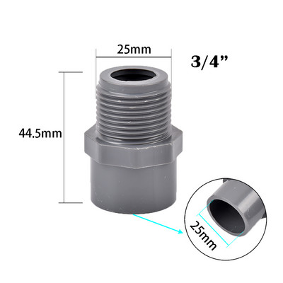 2 vnt PVC 1/2" 3/4" 1" sriegio jungtis 20/25/32 mm PVC vandens vamzdžio adapteris sodo drėkinimo vamzdžių jungiamosios detalės