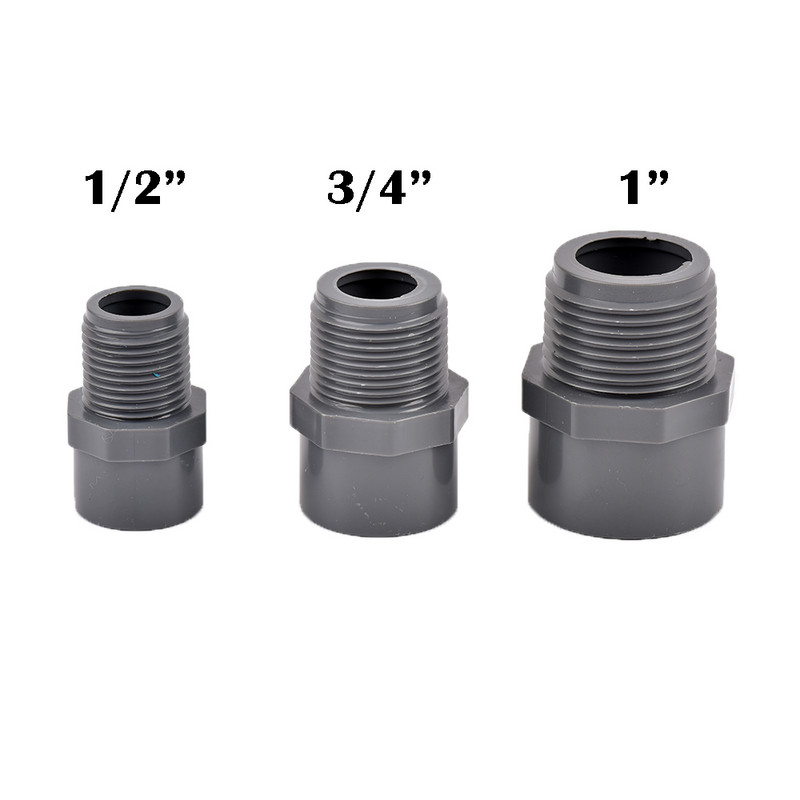 2 vnt PVC 1/2" 3/4" 1" sriegio jungtis 20/25/32 mm PVC vandens vamzdžio adapteris sodo drėkinimo vamzdžių jungiamosios detalės