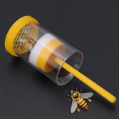 1 vnt bičių karalienės žymeklis plastikinių butelių butelių dėžutė Naudinga ūkis su stūmokliu nešiojama įranga Žymėjimo narvelis geltona bitininkystė