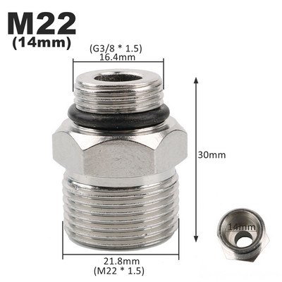 1 gab G3/8 līdz M14 M18 M22 ātrais savienotājs augstspiediena ūdens pistoles adaptera savienojumi, automašīnu mazgātāja ātrā sakabe