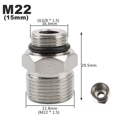 1 gab G3/8 līdz M14 M18 M22 ātrais savienotājs augstspiediena ūdens pistoles adaptera savienojumi, automašīnu mazgātāja ātrā sakabe