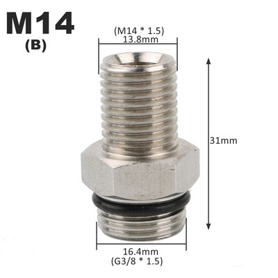 1 gab G3/8 līdz M14 M18 M22 ātrais savienotājs augstspiediena ūdens pistoles adaptera savienojumi, automašīnu mazgātāja ātrā sakabe