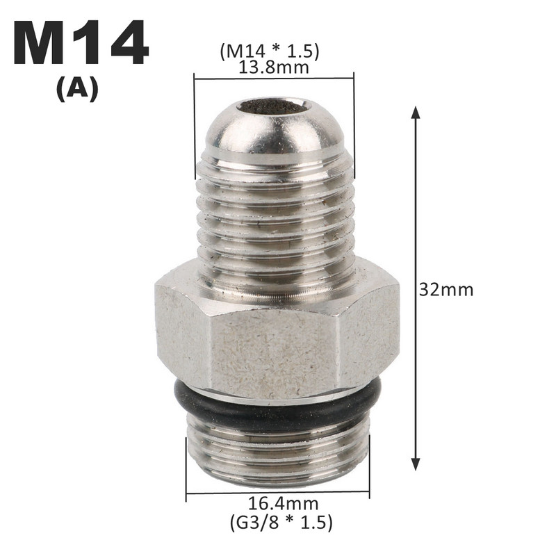 1 gab G3/8 līdz M14 M18 M22 ātrais savienotājs augstspiediena ūdens pistoles adaptera savienojumi, automašīnu mazgātāja ātrā sakabe
