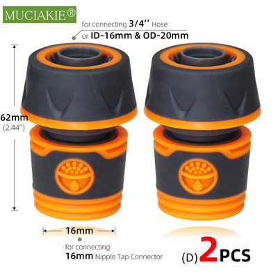 2 DB kerti tömlő gyorscsatlakozók narancssárga gumi műanyag csatlakozó adapter öntöző autómosó csatlakozók 1/4'' 3/8'' 1/2'' 3/4''