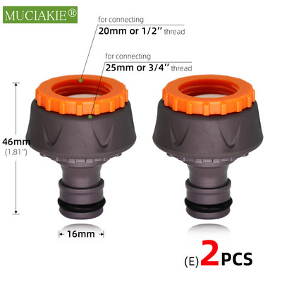 2 DB kerti tömlő gyorscsatlakozók narancssárga gumi műanyag csatlakozó adapter öntöző autómosó csatlakozók 1/4'' 3/8'' 1/2'' 3/4''