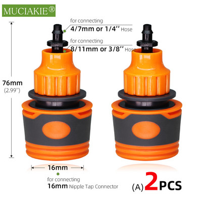 2 DB kerti tömlő gyorscsatlakozók narancssárga gumi műanyag csatlakozó adapter öntöző autómosó csatlakozók 1/4'' 3/8'' 1/2'' 3/4''