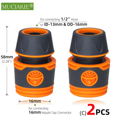 2 DB kerti tömlő gyorscsatlakozók narancssárga gumi műanyag csatlakozó adapter öntöző autómosó csatlakozók 1/4'' 3/8'' 1/2'' 3/4''
