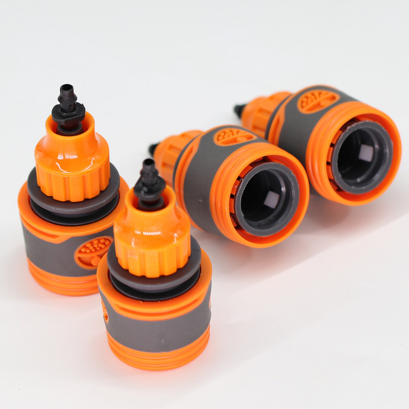 2 DB kerti tömlő gyorscsatlakozók narancssárga gumi műanyag csatlakozó adapter öntöző autómosó csatlakozók 1/4'' 3/8'' 1/2'' 3/4''