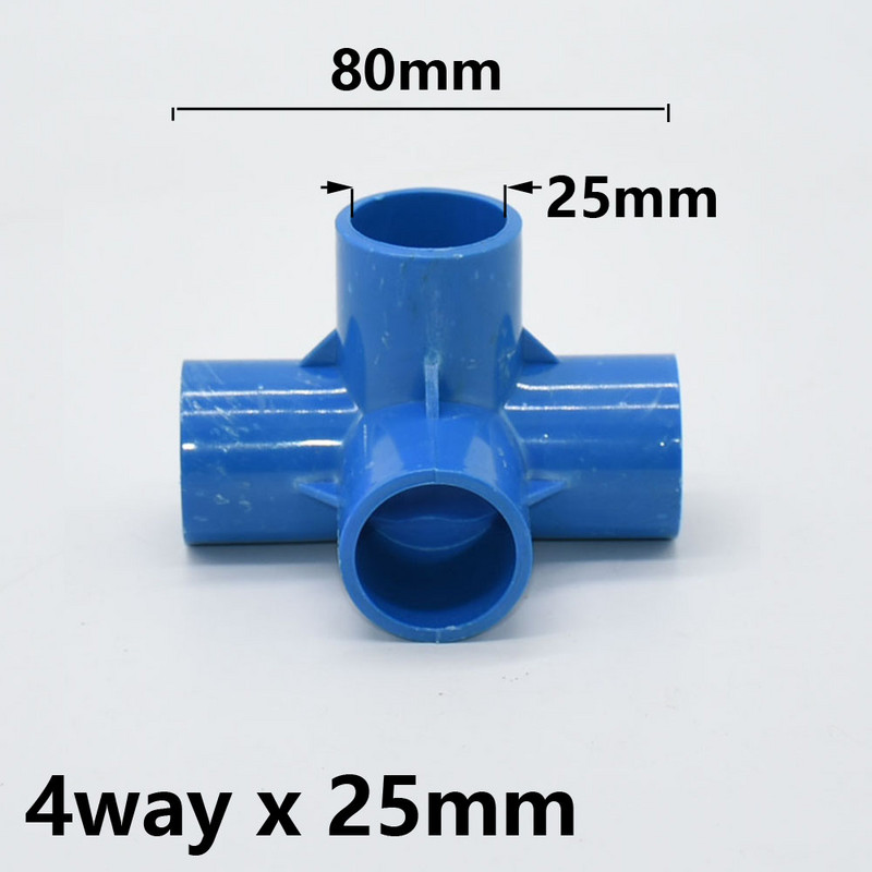 Vidinis skersmuo 20/25/32/50 mm PVC jungtis 3/4/5 krypčių trijų matmenų vandens tiekimo vamzdžių jungiamosios detalės Vienodos plastikinės jungtys