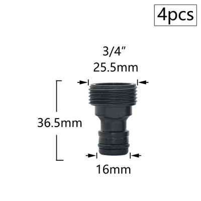 16 mm-es mellbimbós gyorscsatlakozók 1/2 3/4 hüvelykes apa menetes kerti öntözővízpisztoly adapterrel
