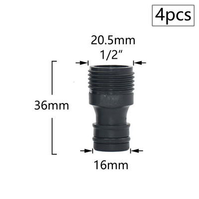 16 mm-es mellbimbós gyorscsatlakozók 1/2 3/4 hüvelykes apa menetes kerti öntözővízpisztoly adapterrel