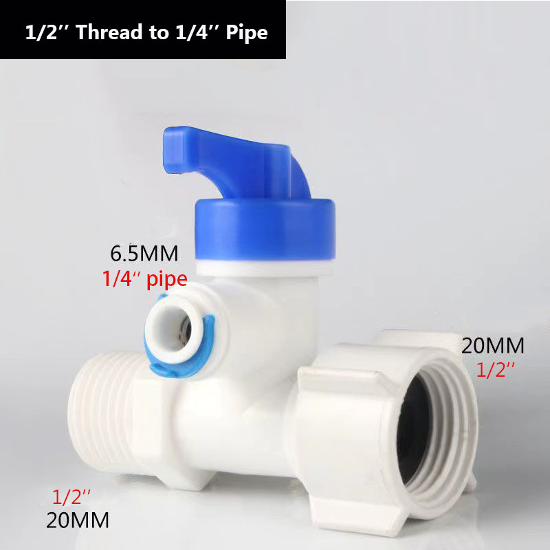 1/2'' keermega 1/4 3/8 toru veeadapter RO toitekuulventiili kraan veefiltri pöördosmoosi süsteem veepuhasti kraani jaoks