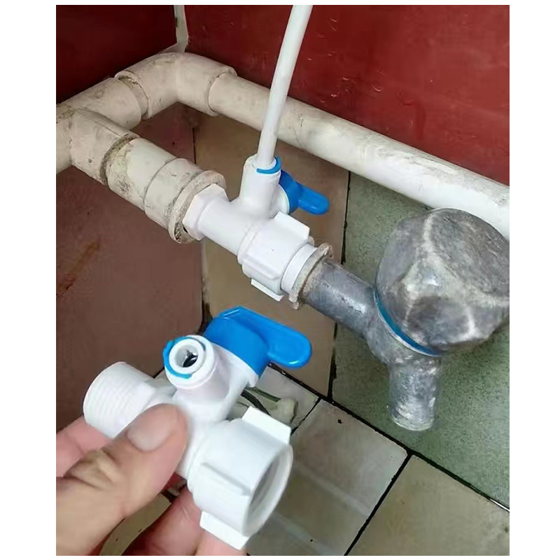 1/2'' keermega 1/4 3/8 toru veeadapter RO toitekuulventiili kraan veefiltri pöördosmoosi süsteem veepuhasti kraani jaoks