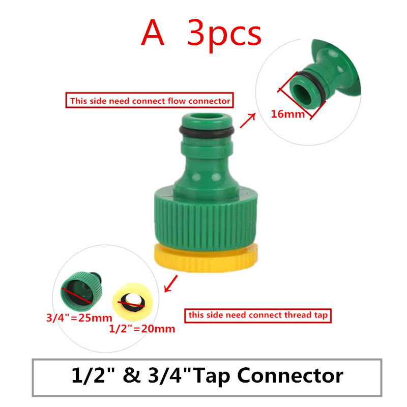 1/2" 3/4" misiņa krāna nipeļa savienotājs Dārza šļūtene Ātrā savienojuma ūdens pistoles šļūtenes piederumi Dārza laistīšanas instrumenti