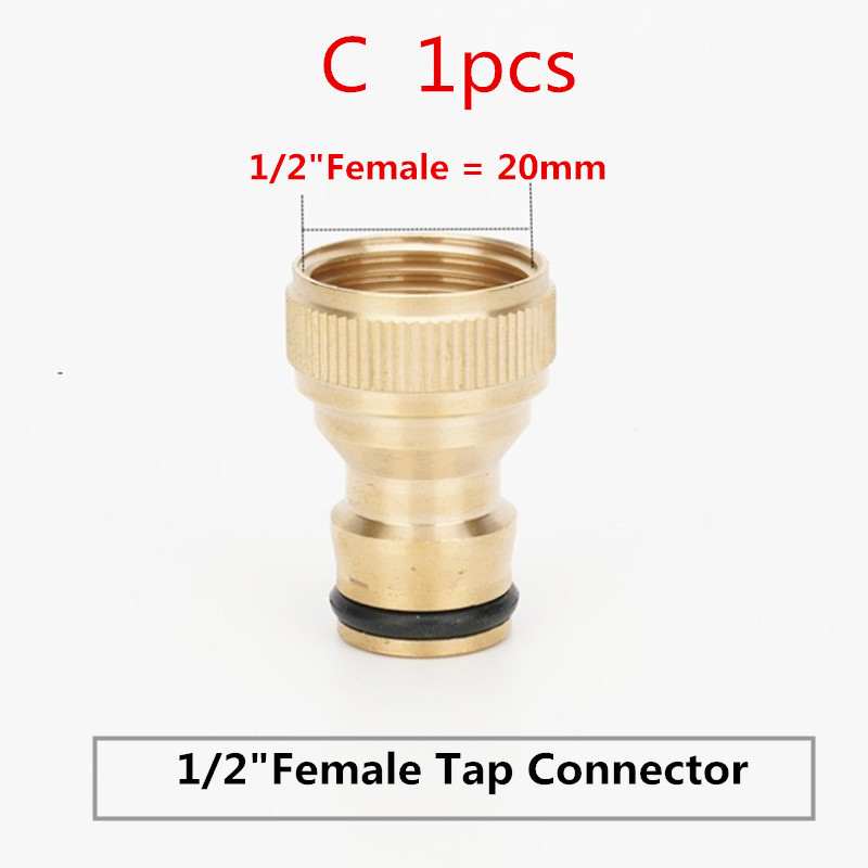 1/2" 3/4" misiņa krāna nipeļa savienotājs Dārza šļūtene Ātrā savienojuma ūdens pistoles šļūtenes piederumi Dārza laistīšanas instrumenti