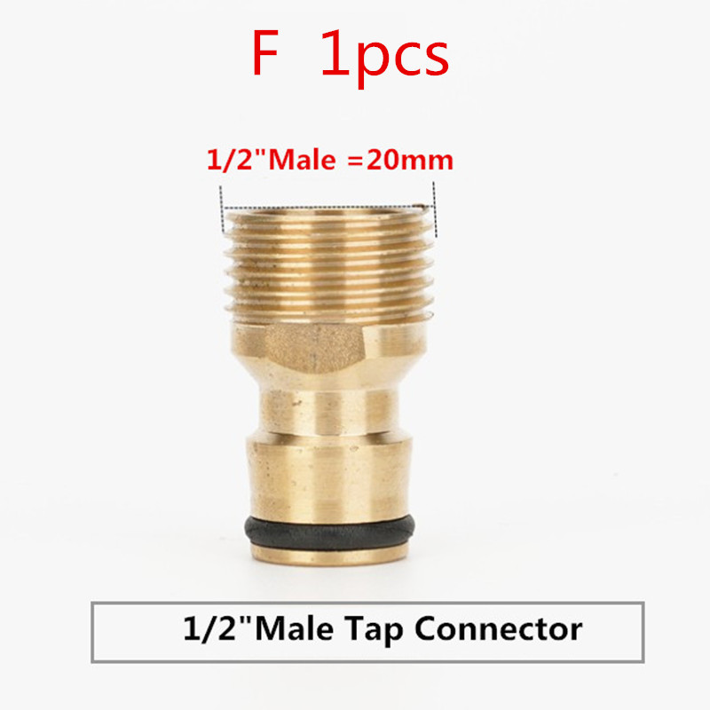1/2" 3/4" misiņa krāna nipeļa savienotājs Dārza šļūtene Ātrā savienojuma ūdens pistoles šļūtenes piederumi Dārza laistīšanas instrumenti