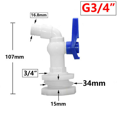IBC Tank Tap Adapter Valve S60X6 Coarse Thread Garden Βρύση γρήγορης σύνδεσης 1/2 3/4" Αρσενικό ρεζερβουάρ βρύσης Εξάρτημα