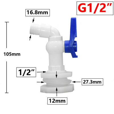 IBC Tank Tap Adapter Valve S60X6 Coarse Thread Garden Βρύση γρήγορης σύνδεσης 1/2 3/4" Αρσενικό ρεζερβουάρ βρύσης Εξάρτημα