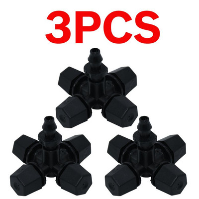 KESLA 3 DB fekete keresztpermetező permetezővel, 4/7 mm-es pólócsatlakozóval, fúvókával, permetezővel, kerti virágokkal csepegtető öntözővel