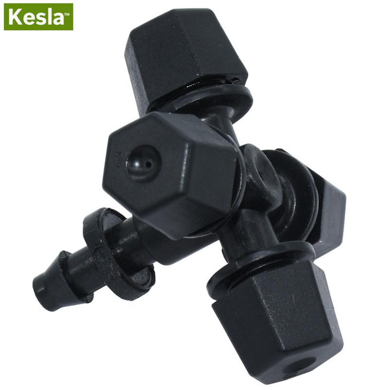 KESLA 3 DB fekete keresztpermetező permetezővel, 4/7 mm-es pólócsatlakozóval, fúvókával, permetezővel, kerti virágokkal csepegtető öntözővel