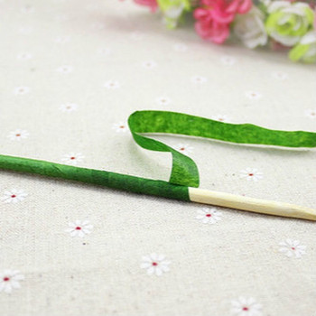 2 ρολά 30M Αυτοκόλλητη ταινία πράσινης χαρτί εμβολιασμού μεμβράνη floral στέλεχος για στεφάνια γιρλάντα DIY Craft Artificial Silk Flower