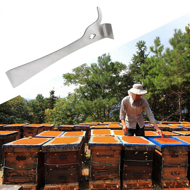 Mézkaparó Éles pengéjű kaptártisztító szerszám hüvelykujj alakú, rozsdamentes acél méhészeti eszköz Kaptárkaparó kaptár karbantartásához