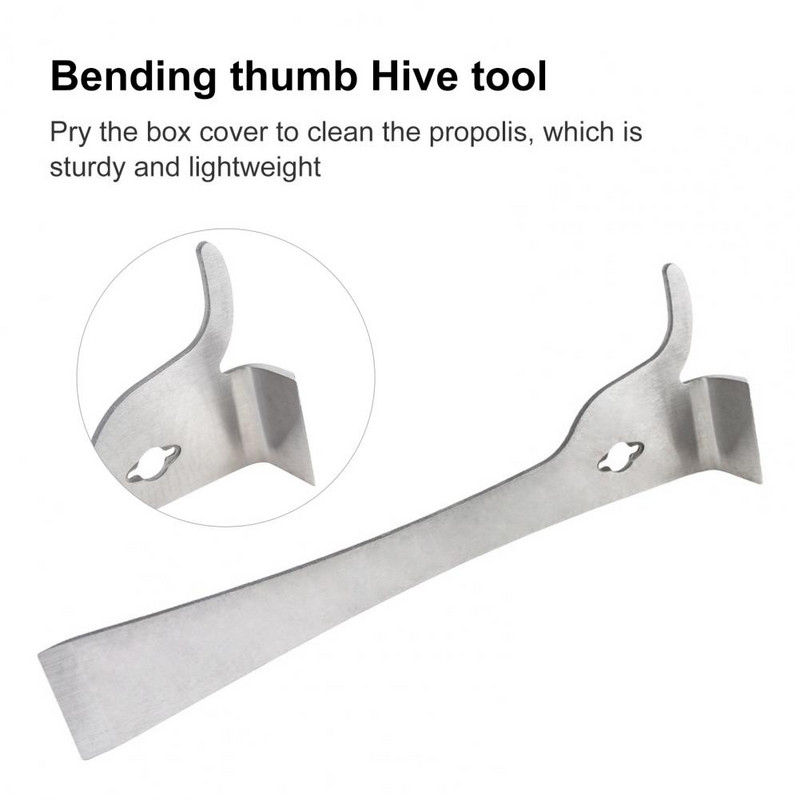 Mézkaparó Éles pengéjű kaptártisztító szerszám hüvelykujj alakú, rozsdamentes acél méhészeti eszköz Kaptárkaparó kaptár karbantartásához