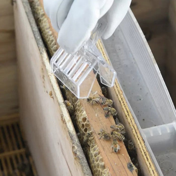 Прозрачна кралица Bee Trap Пластмасова безцветна клетка с щипка за улавяне на пчели Дишаща стая за изолация Инструмент за улавяне на пчеларство
