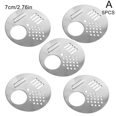 5 vnt 7 cm bitininkystės įrankiai bičių avilio ventiliacijos lizdo durelių narvas Apvalios skylės avilio įranga įėjimo diskas aviliai Plieninis nerūdijantis K9X0