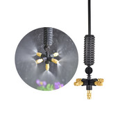 5 galvas regulējama piekārta misiņa pretpilēšanas smidzinātājs, krusteniskais izsmidzināšanas sprausla, miglas sprausla Piemērojama dārza siltumnīca