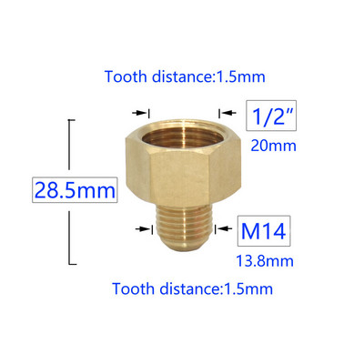 Месинг 1/2" 3/4" M14 M18 M22 3/8" конектор с мъжка и женска резба Ремонт на меден кран за вода Съединител за баня за пералня