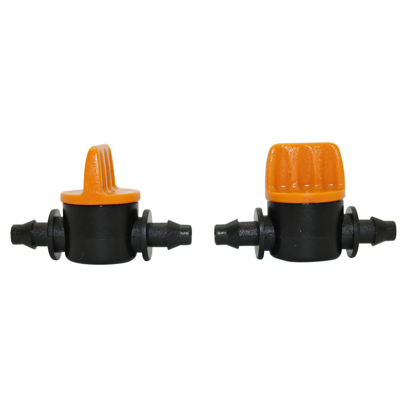 Mini vožtuvas su 4/7mm žarna Sodo laistymo spygliuotas vandens srauto reguliavimo vožtuvas Žemės ūkio įrankiai Lašelinio laistymo jungiamosios detalės 10 vnt.