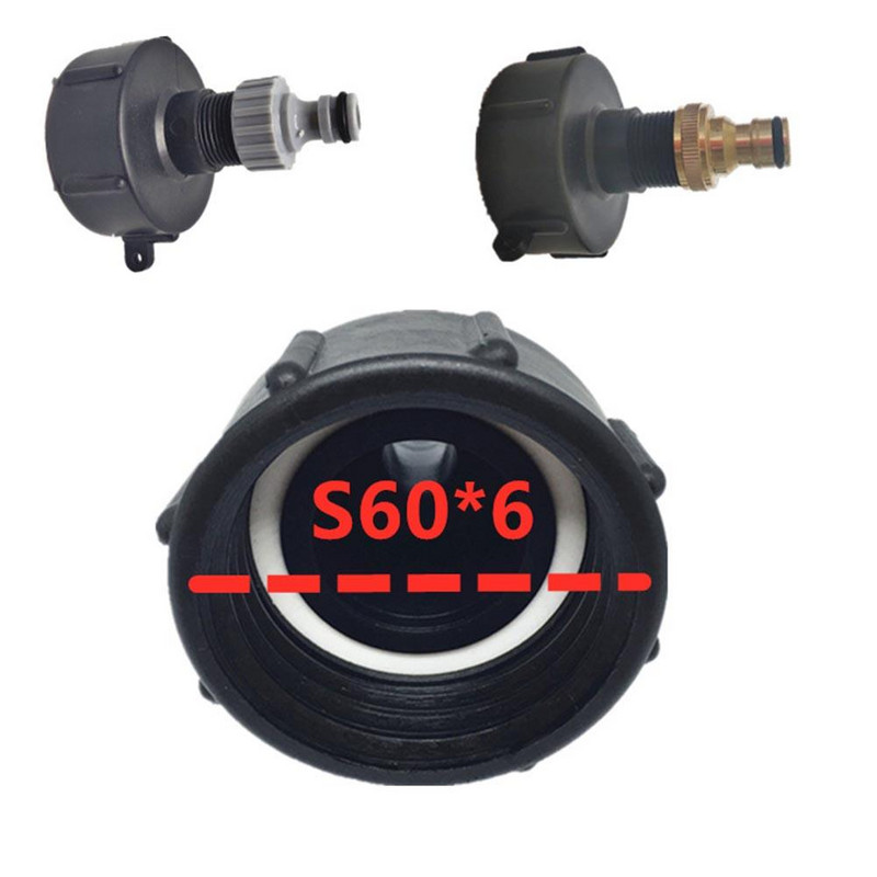 1PC vītnes plastmasas IBC tvertnes krāns 1000L IBC Ton misiņa vārsta adaptera sprausla 3/4" līdz 1/2" dārza šļūtenes savienotāja ūdens šļūtenes caurule