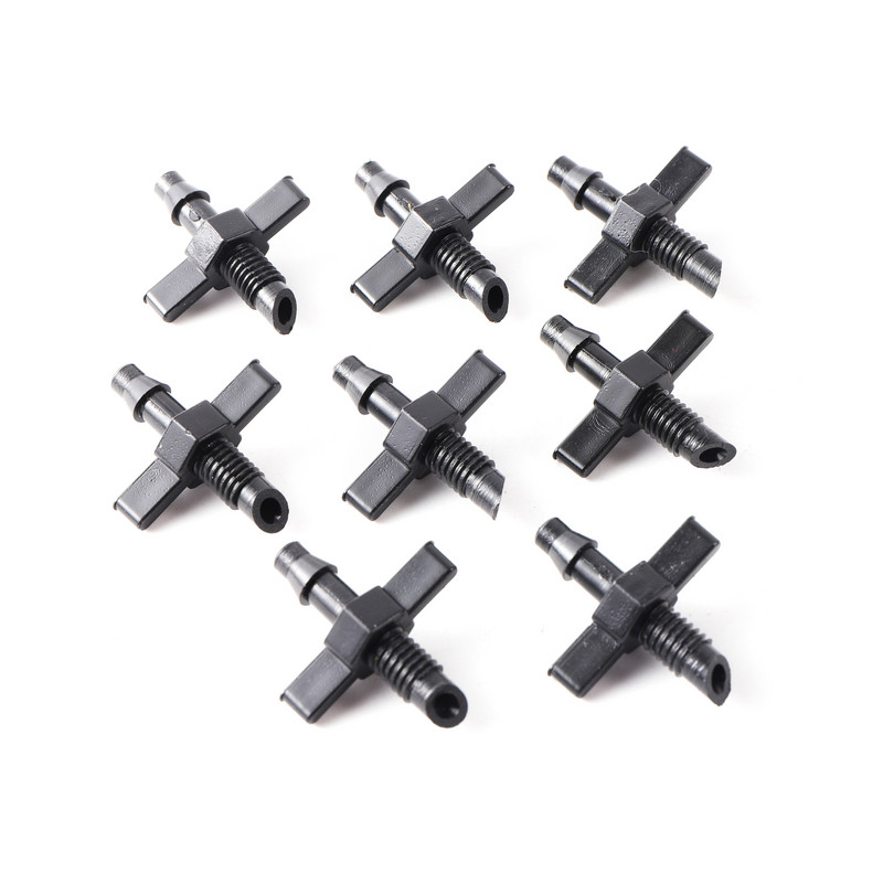 1/4" spygliuočio iki 6 mm sriegio tiesi jungtis Sodo drėkinimo vamzdžio žarnos jungiamosios detalės PVC vamzdžių laistymo jungties priedai 20 vnt.